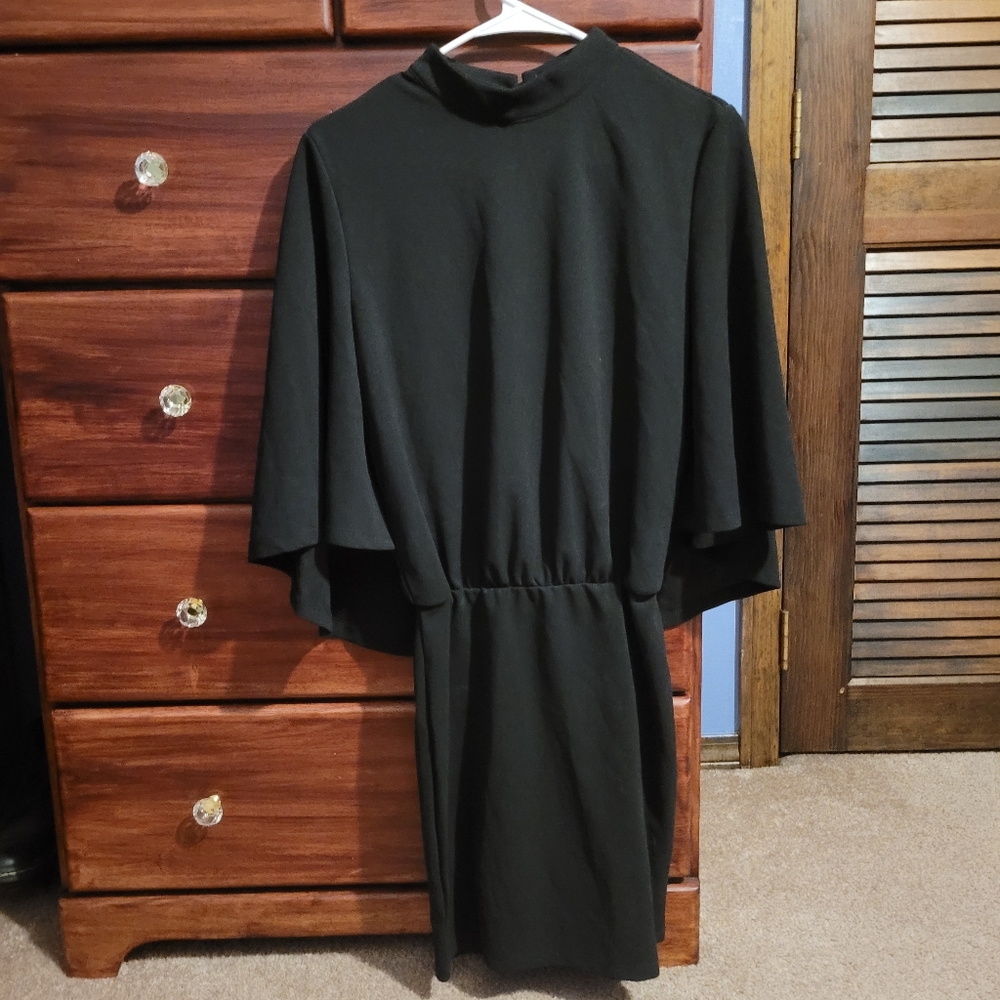 NWOT SHEIN Black Dress Mid Length Sleeves Small